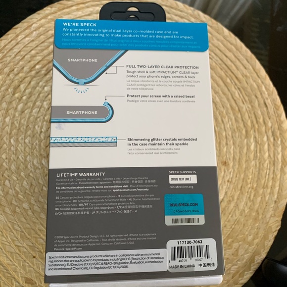 Speck Presidio Clea rGlitter Purple iPhone X/XS Phone Case - Picture 2 of 3